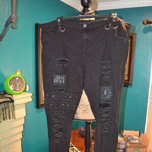 Stylish Black Distressed Women's Pants